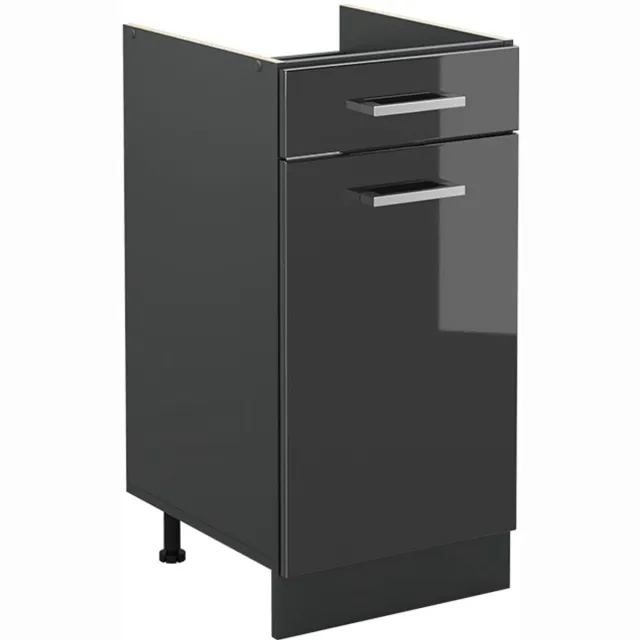 Vicco Keukenonderkast R-Line, Antraciet Hoogglans/Antraciet, 40 cm zonder werkblad