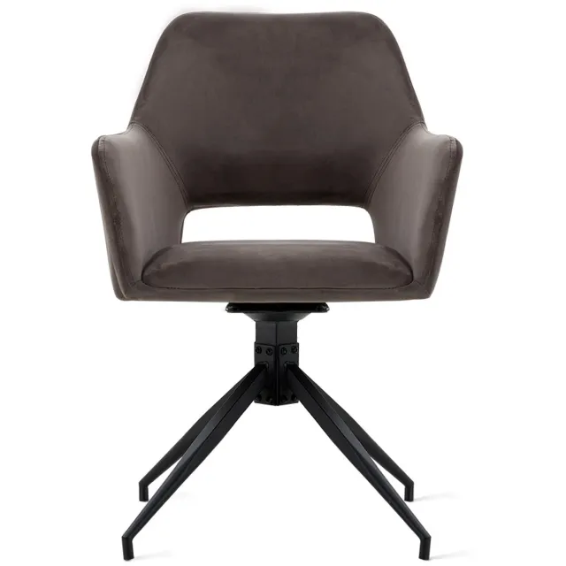 Giga Living Eetkamerstoel Tess Velvet Grijs - Giga Meubel - Set van 2