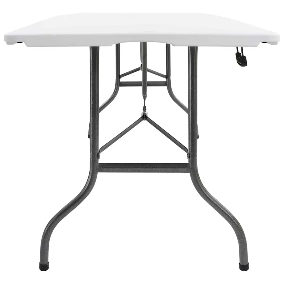 vidaXL Tuintafel inklapbaar 180x72x72 cm HDPE wit, foto 4