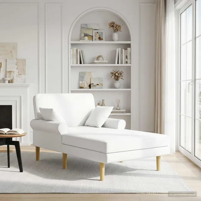 vidaXL Chaise longue Wit Stof