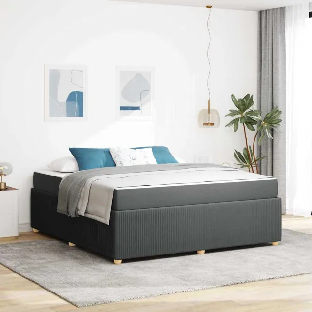 vidaXL Bedframe Donkergrijs 180 x 200 cm Stof