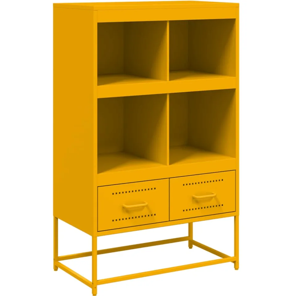 vidaXL Hoge kast 68x39x111,5 cm staal mosterdgeel