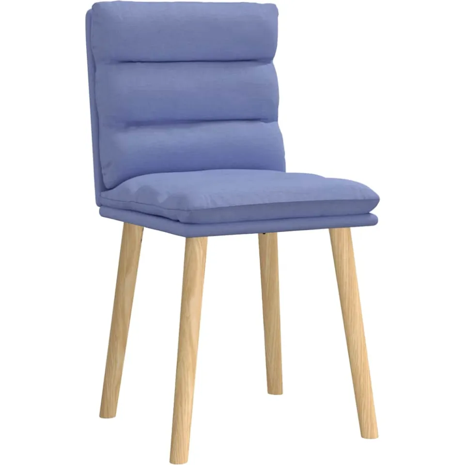 vidaXL Eetkamerstoelen 2 st stof jeansblauw