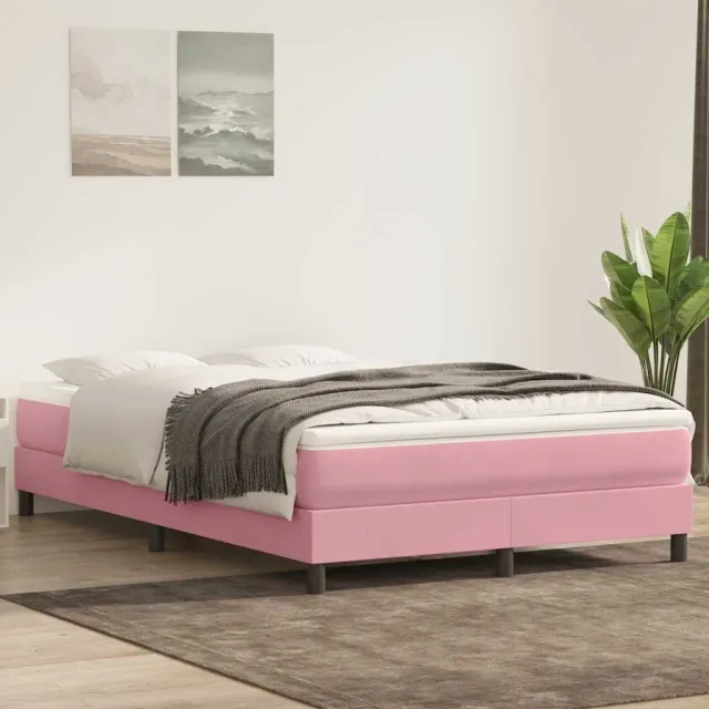 vidaXL Boxspring met matras fluweel lichtgrijs 160x210 cm grijs