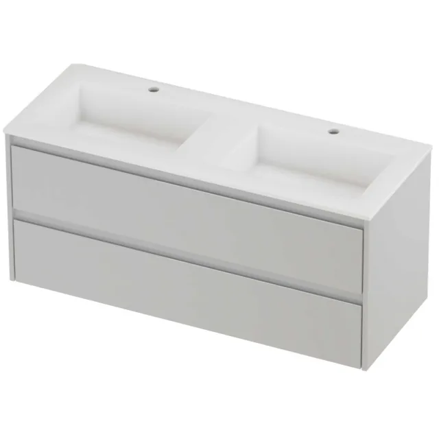 Proline Aristo Badmeubelset Polystone Elegant 2 Gaten 120x46x54 cm Mat White Glans Wit