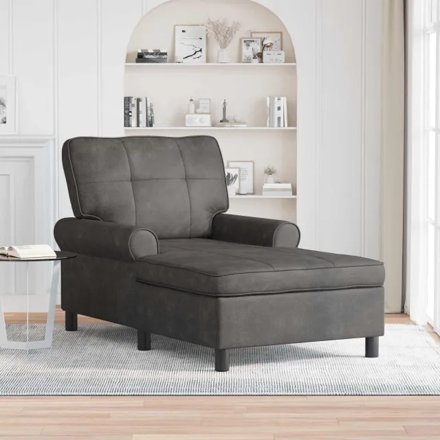 vidaXL Chaise Lounge Zwart Nep Leer 91 x 157 x 91 cm, foto 2
