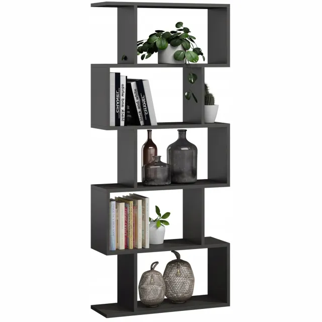 Per La Vita Bask Serie - Boekenkast - Antraciet - Open vakken - 176 cm hoog