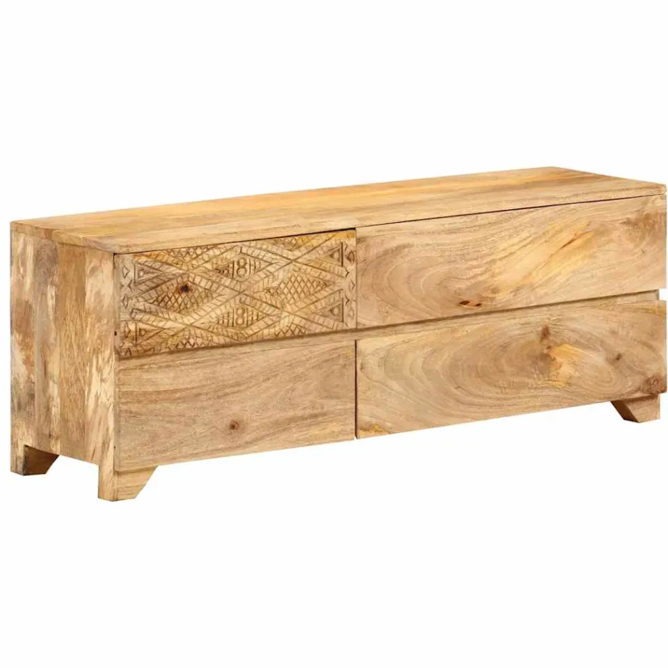 vidaXL Tv-meubel 110x30x40 cm massief mangohout bruin, foto 2