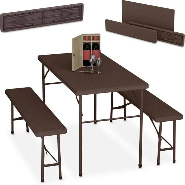 Thuys Biertafel – Biertafels – Biertafelset – 73 x 120 x 61cm – Bruin
