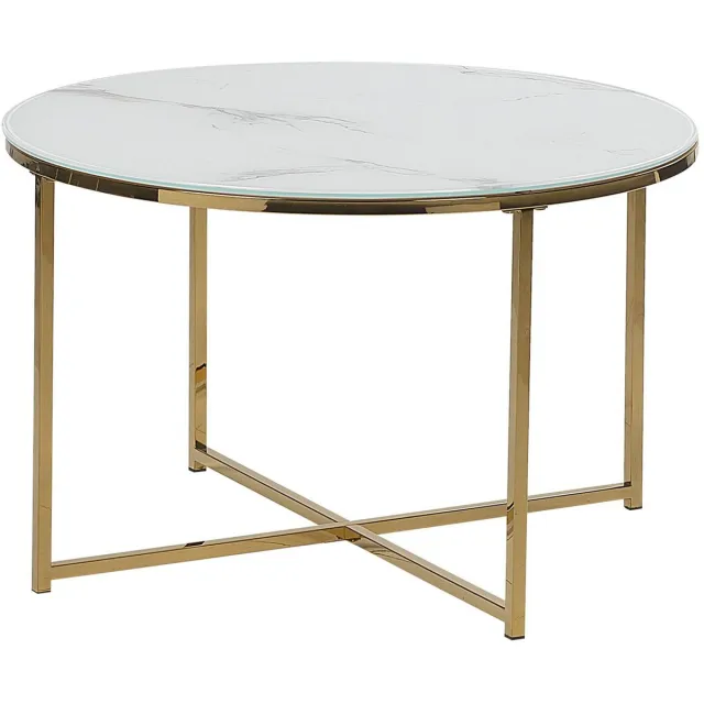 Beliani QUINCY - Salontafel - Wit - Veiligheidsglas