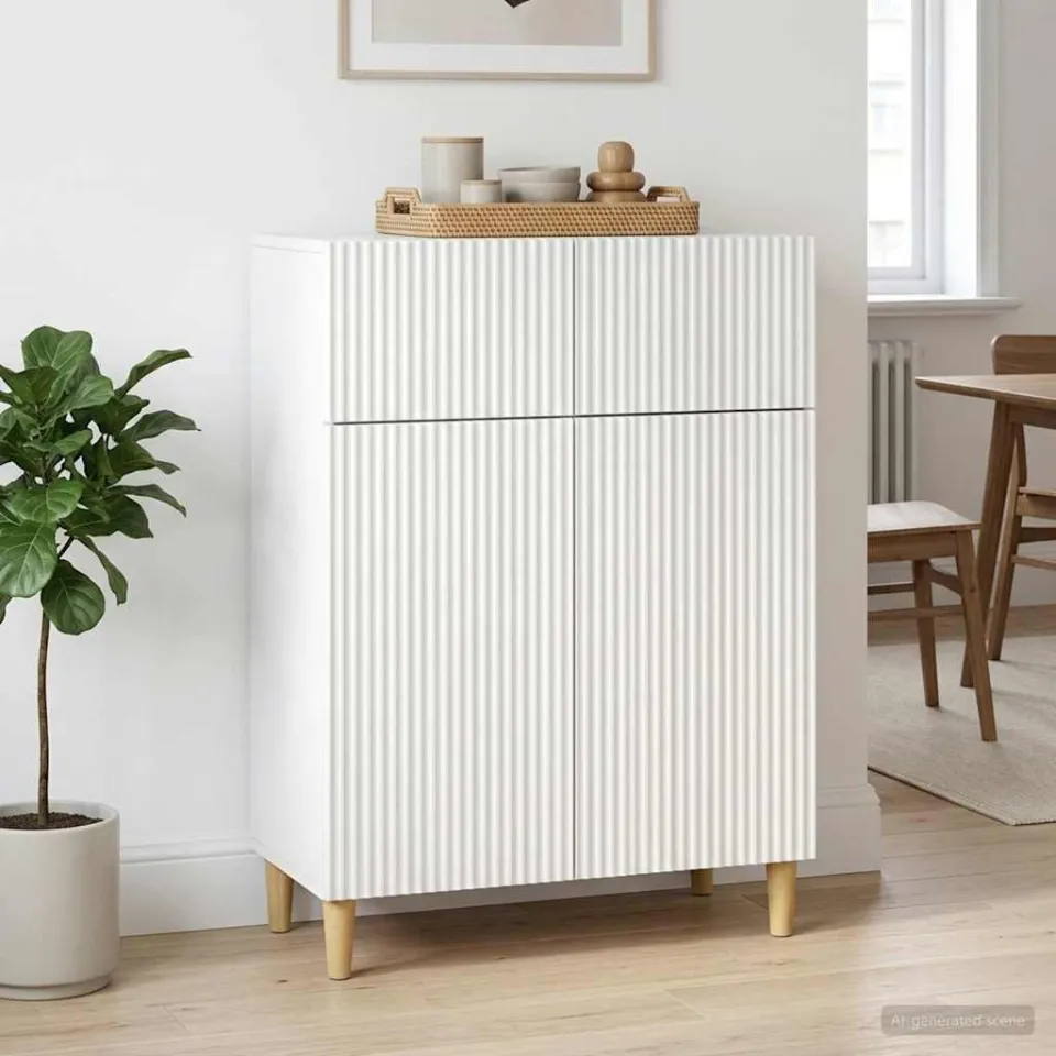 vidaXL Dressoir Wit 66 x 34,5 x 90 cm Bewerkt hout, foto 4