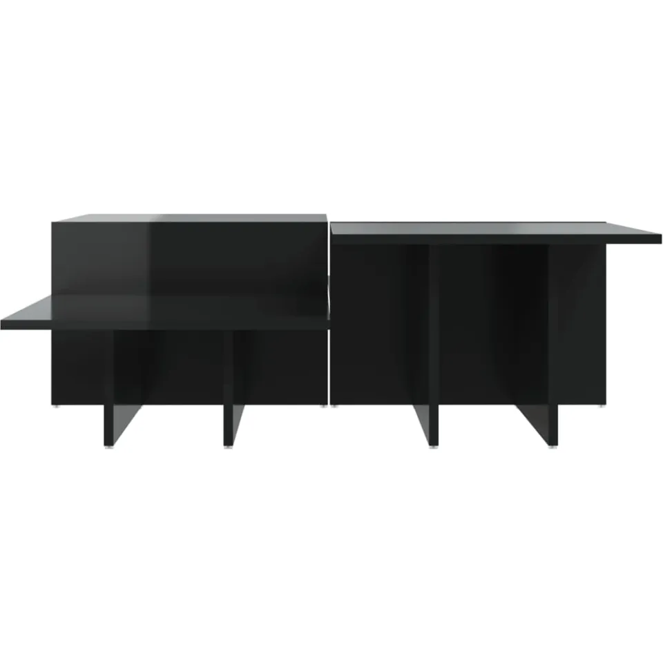 vidaXL Salontafels 2 st bewerkt hout hoogglans zwart, foto 4