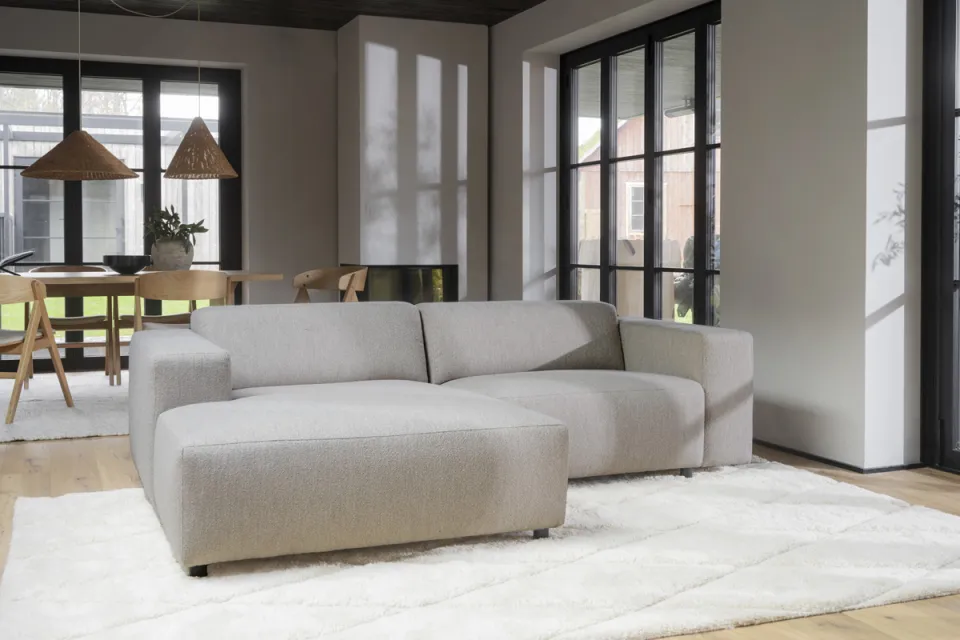 Rowico Home Willard gestoffeerde 3-zits hoekbank lichtbeige - links - 234 cm beige, foto 2