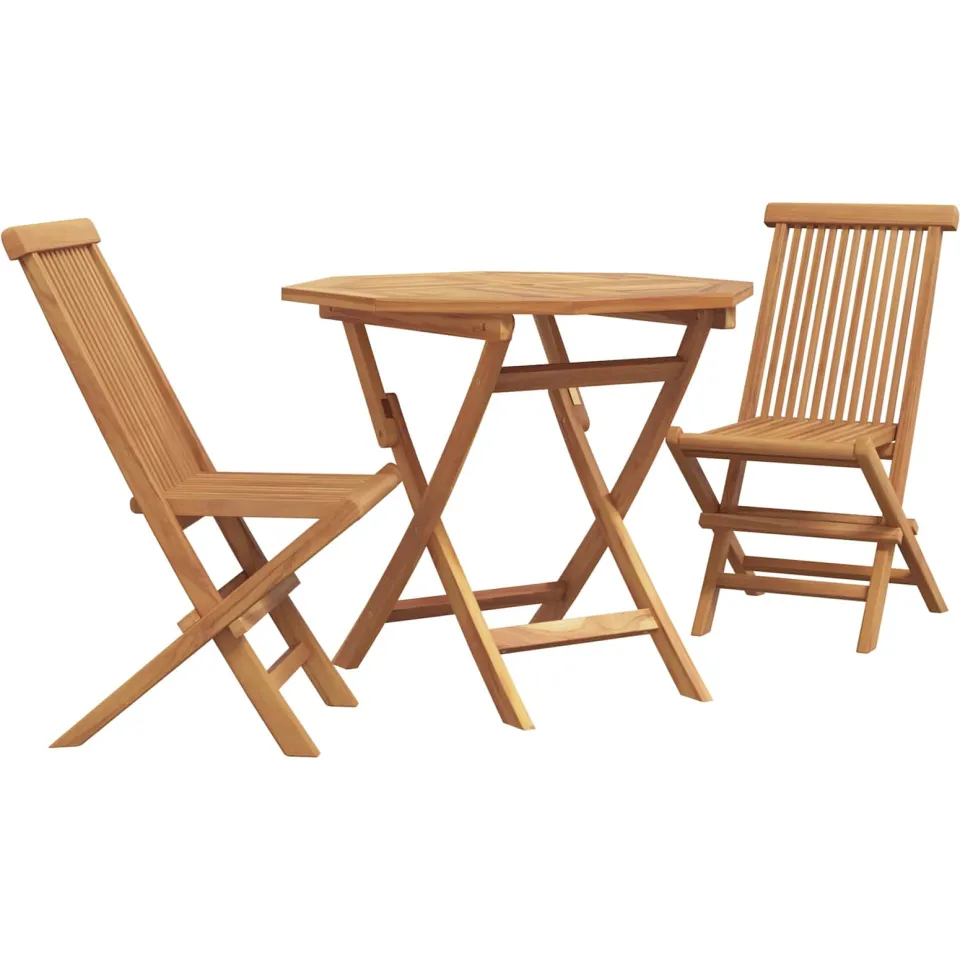 vidaXL Tuin eettafelset 3 st Bruin Massief Acaciahout