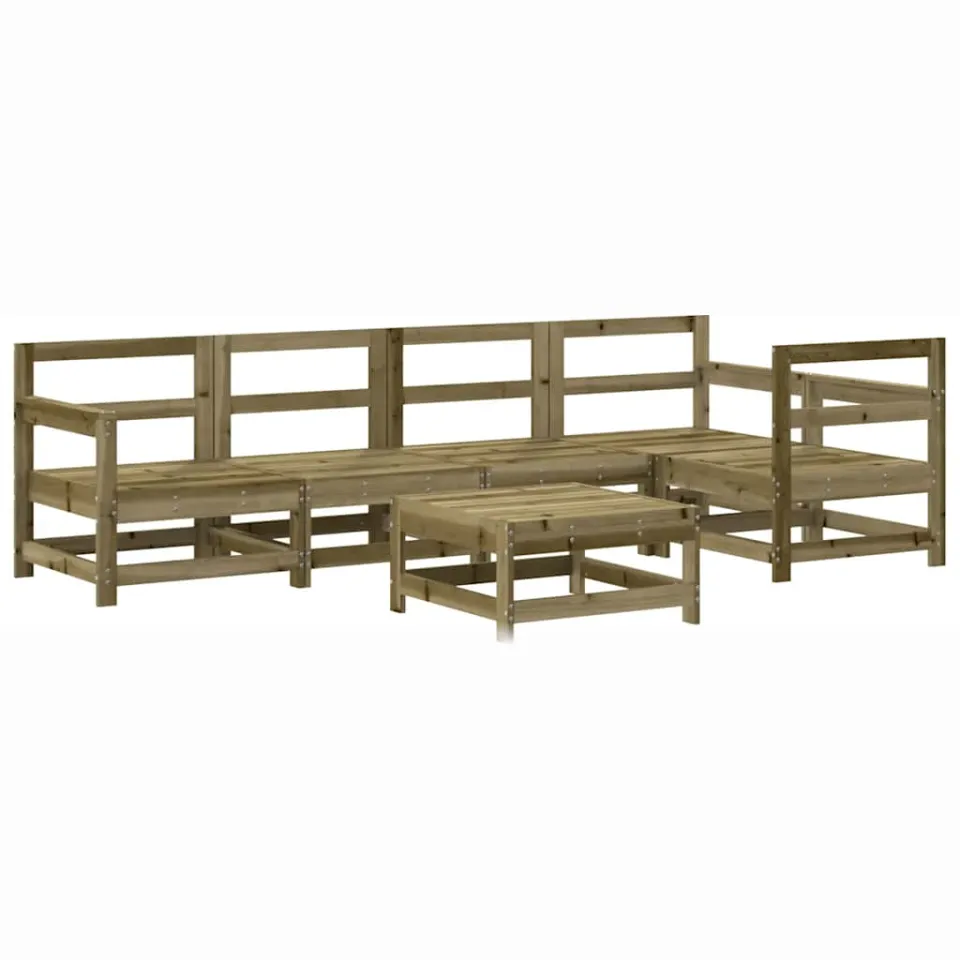 vidaXL 6-delige Loungeset geïmpregneerd grenenhout bruin, foto 3