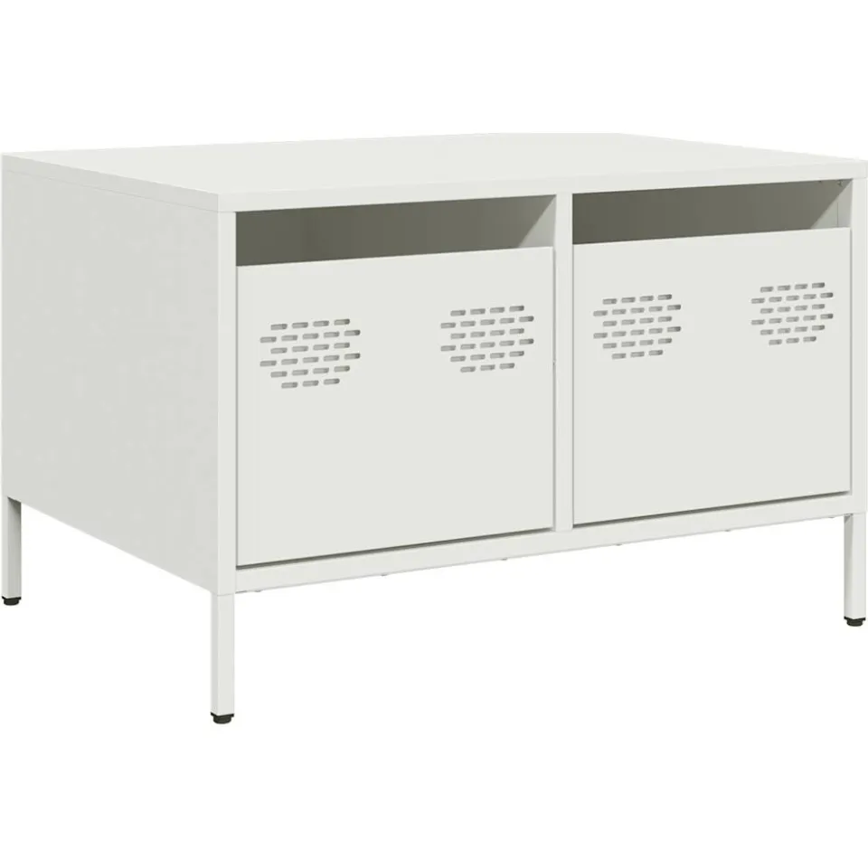 vidaXL Tv-meubel 68x50x43,5 cm koudgewalst staal wit, foto 3