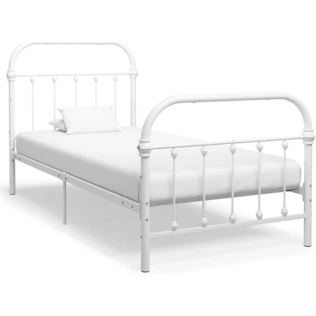 vidaXL Bedframe metaal wit 90x200 cm