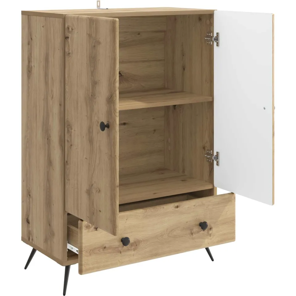 vidaXL Dressoir Artisanaal eiken 66 x 34,5 x 95 cm Bewerkt hout, foto 4