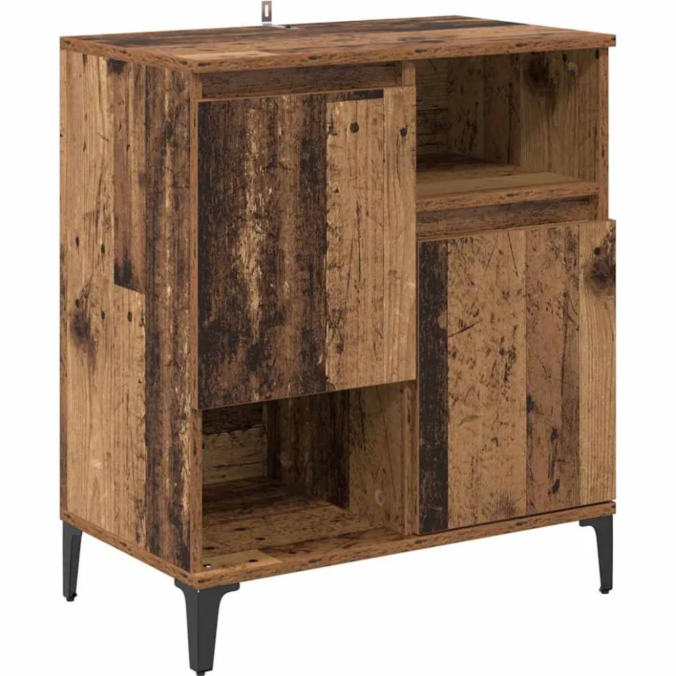 vidaXL Dressoirs 3 st Oud Hout 60 x 35 x 70 cm Bewerkt hout bruin, foto 4