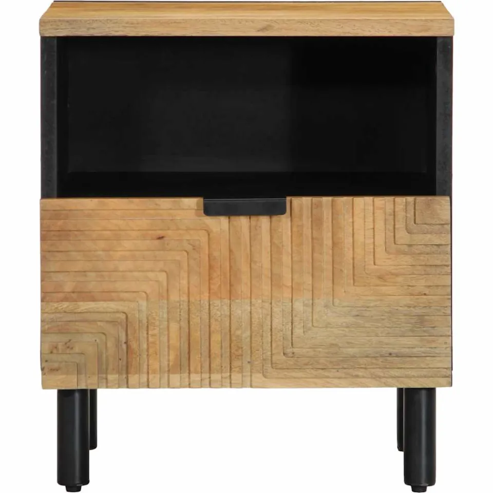 vidaXL Nachtkastje 40x33x46 cm massief mangohout bruin, foto 3