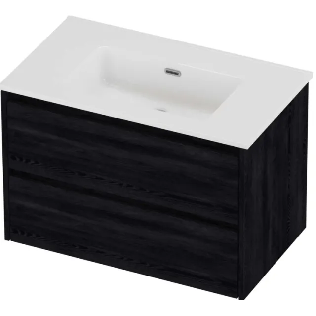 Proline Tribute Badmeubelset Porselein Elegant 80x46x54 cm Glans Wit Black Oak