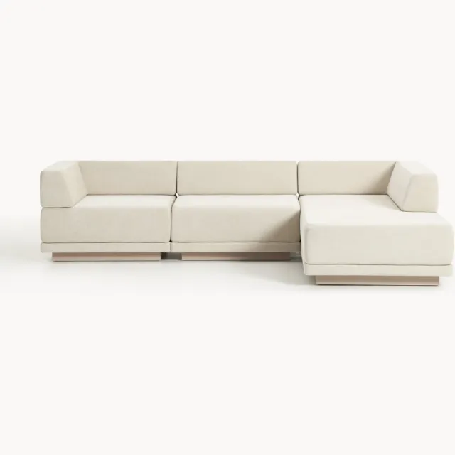 Westwing Collection Modulaire hoekbank Colin (4-zits) beige