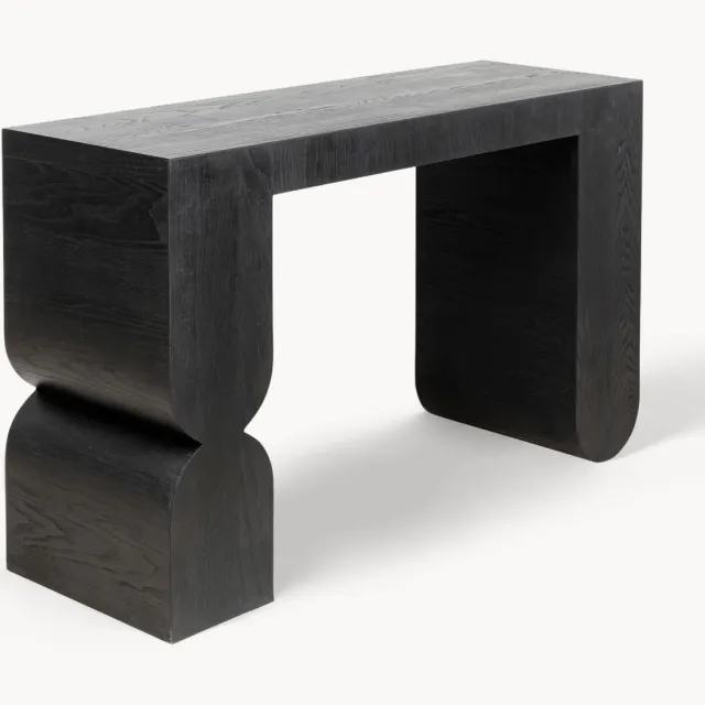 Kare Design Handgemaakte houten console Curve zwart, foto 2