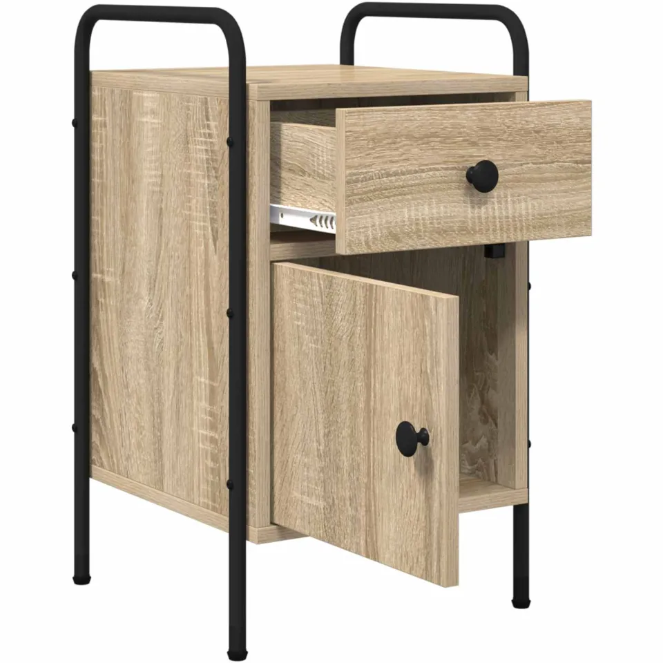 vidaXL Nachtkastje Sonoma Eiken 35 x 36,5 x 61 cm Bewerkt hout, foto 3