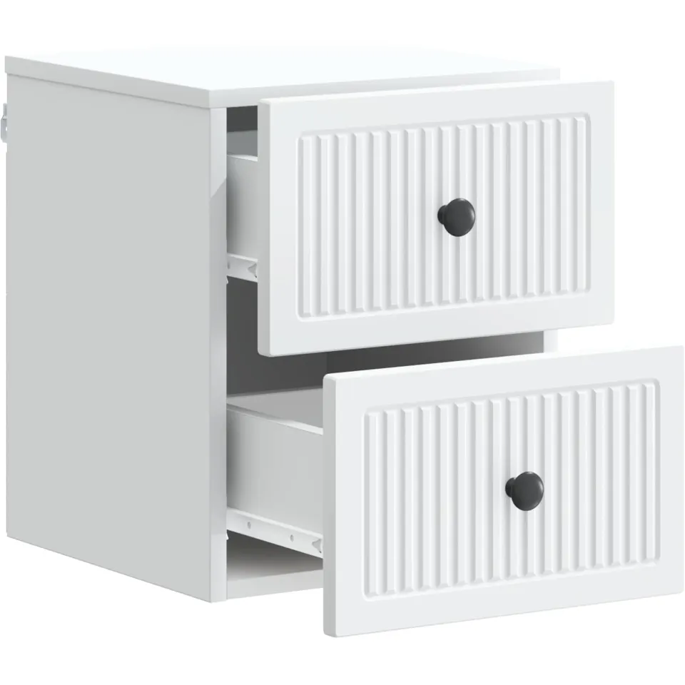 vidaXL Wandbeugel Bedkast met lade Wit 33 x 34,5 x 40 cm Bewerkt hout, foto 4