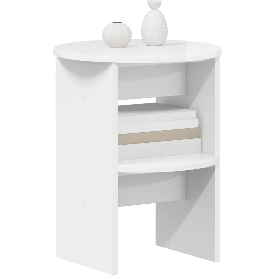 vidaXL Bijzetkast 2 st Hoogglans Wit Ø40 x 50 cm Geconstrueerd hout