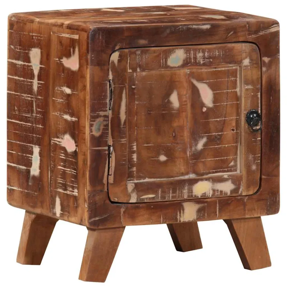 vidaXL Nachtkastje 2 st 40x32x46 cm massief gerecycled hout bruin, foto 3