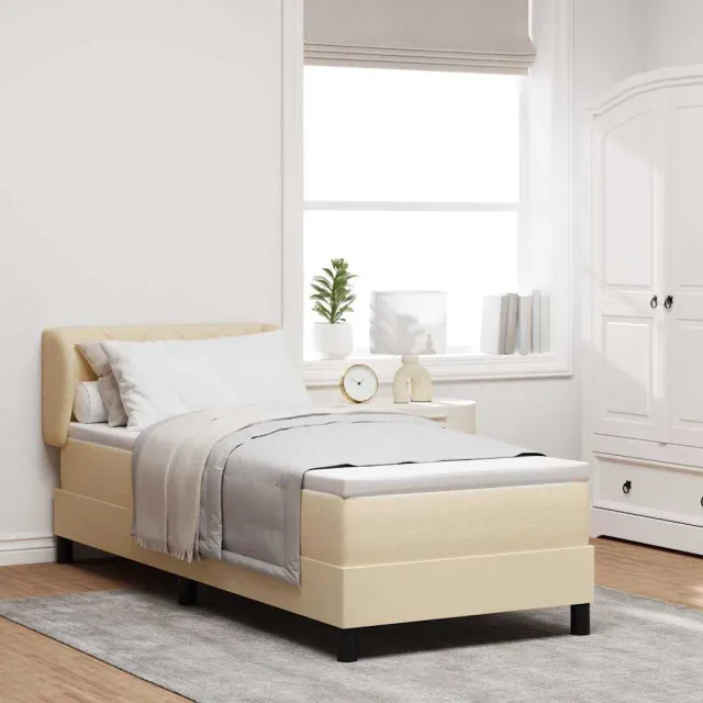 vidaXL Boxspringbed met hoofdeinde Crème 80 x 200 cm Stof
