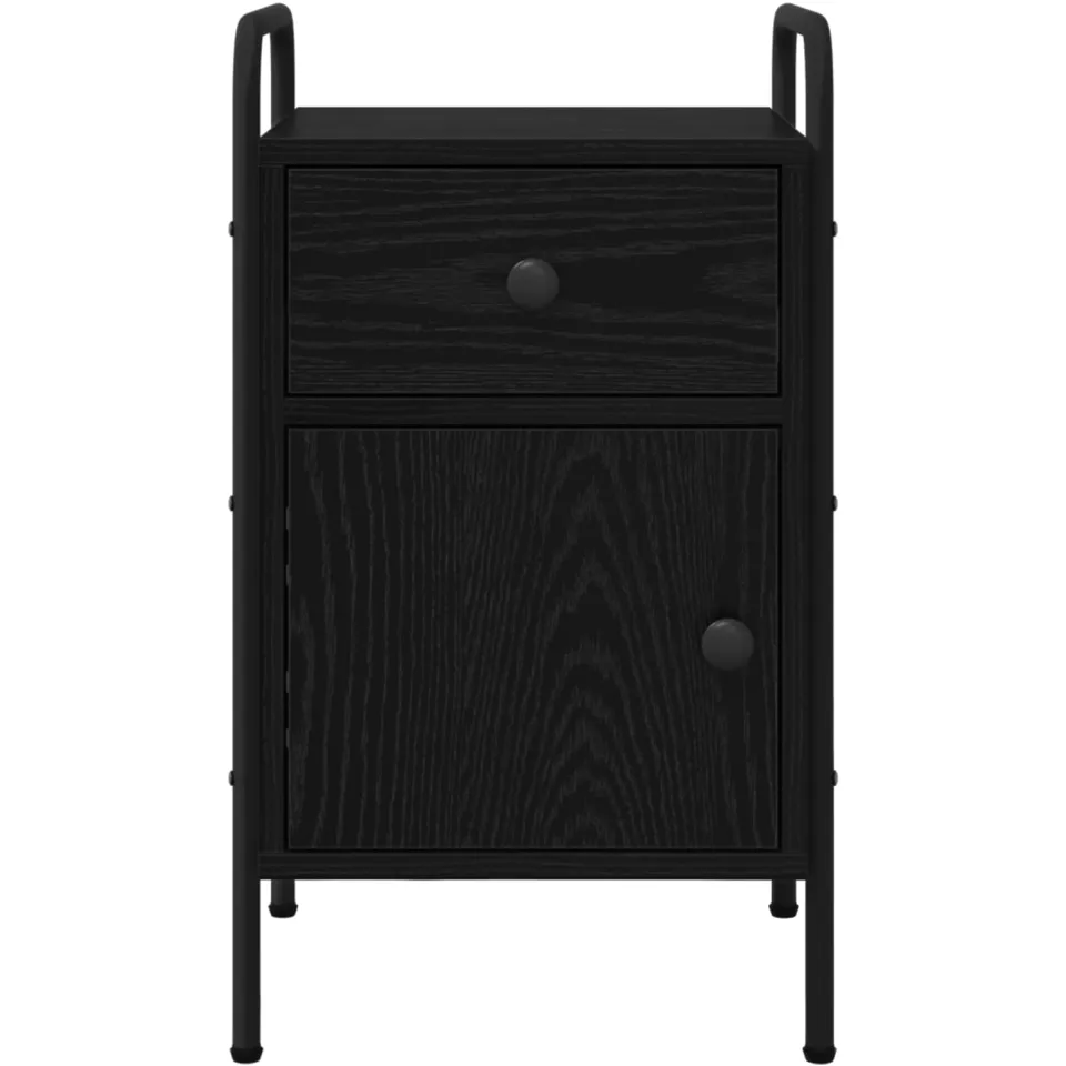 vidaXL Nachtkastje Zwart eiken 35 x 36,5 x 61 cm Bewerkt hout, foto 3