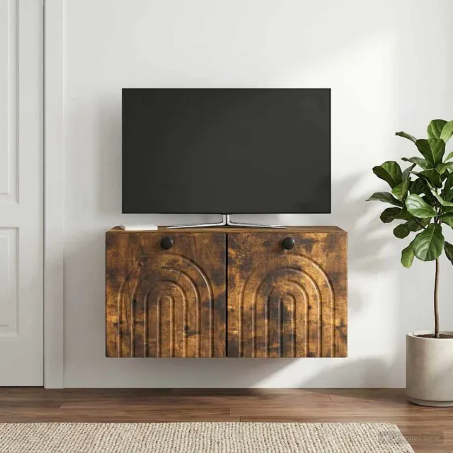 vidaXL Wandbeugel TV-kast Gerookt eiken 59,5 x 31 x 30 cm Bewerkt hout Bruin