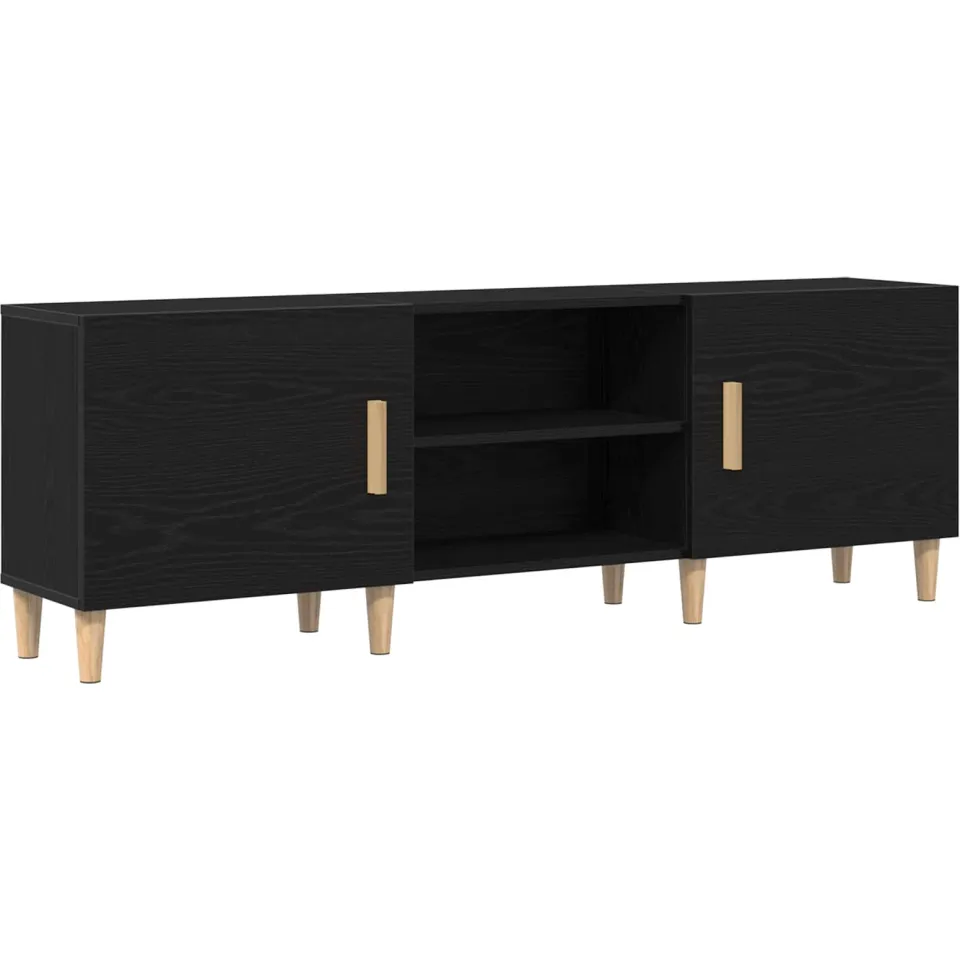 vidaXL TV-kast 150 x 30 x 50 cm Zwart Eiken Bewerkt hout