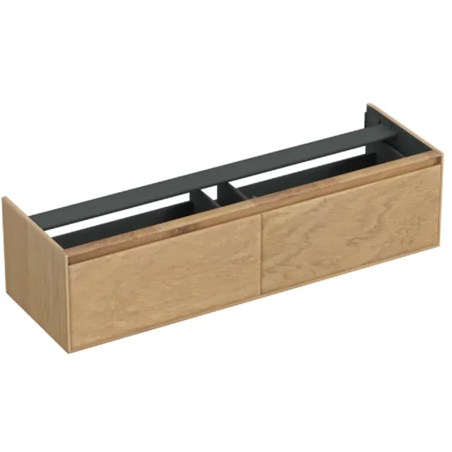 Forzalaqua Onderkast Forzalaqua Reno 160x51x40 Cm 2 Lades Softclose Eiken Smoke
