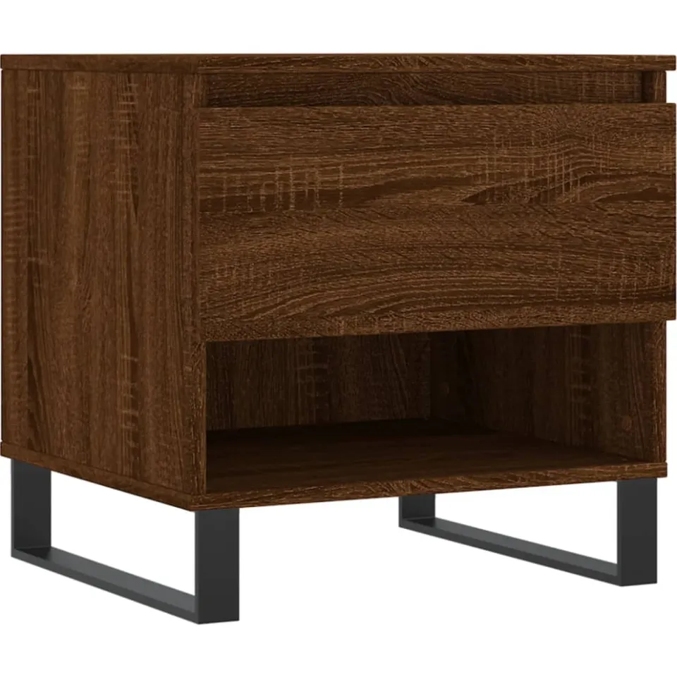 vidaXL Salontafels 2 st 50x46x50 cm bewerkt hout bruin eikenkleur