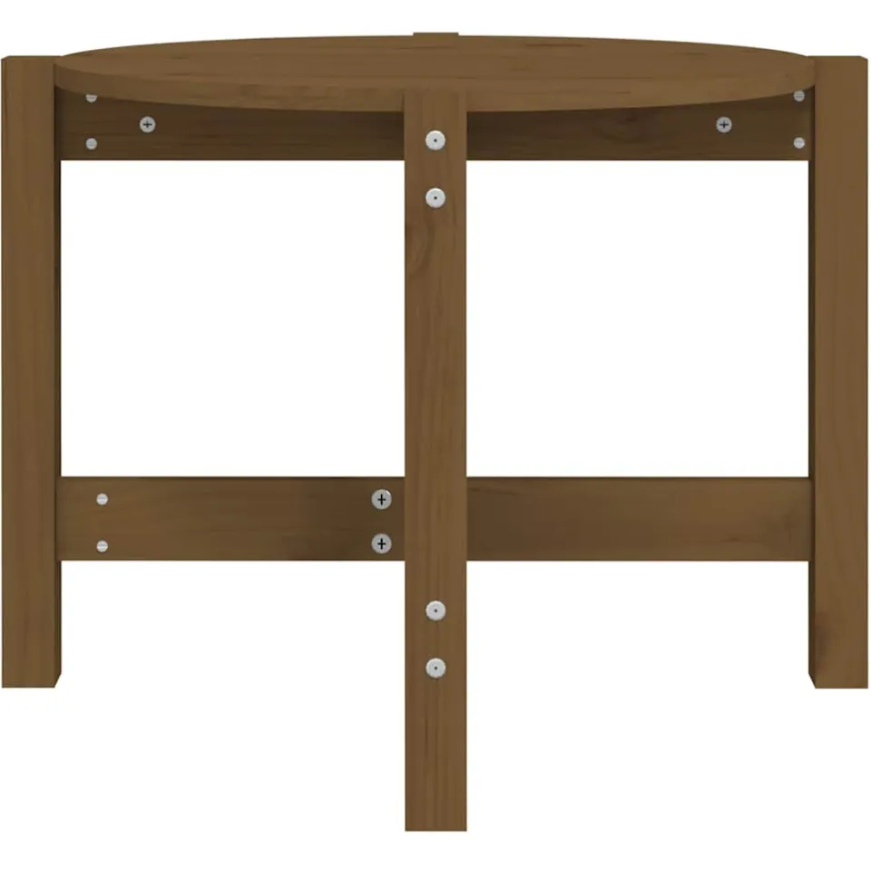 vidaXL Salontafel Ø 62,5x45 cm massief grenenhout honingbruin bruin, foto 4