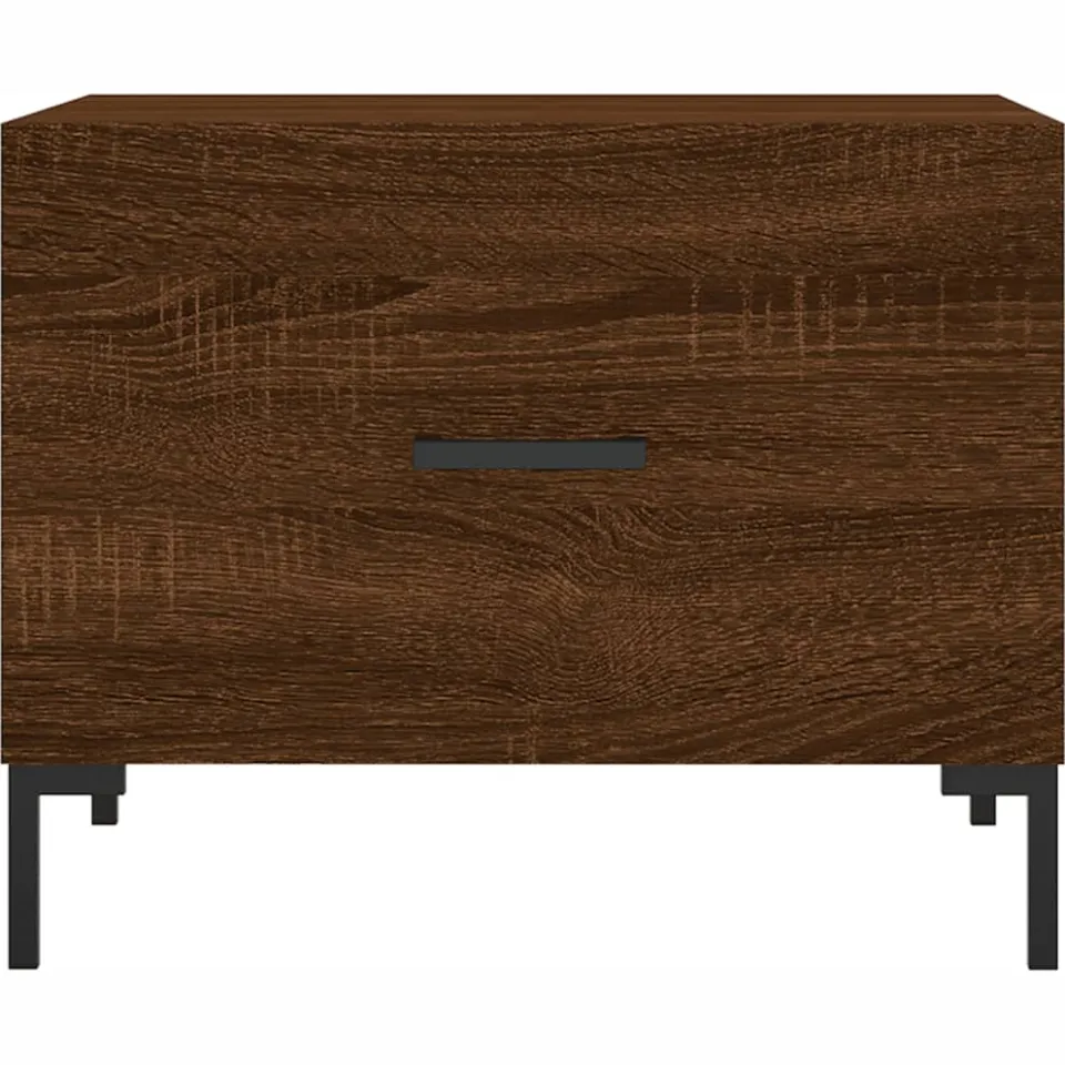 vidaXL Salontafels 2 st 50x50x40 cm bewerkt hout bruin eikenkleur