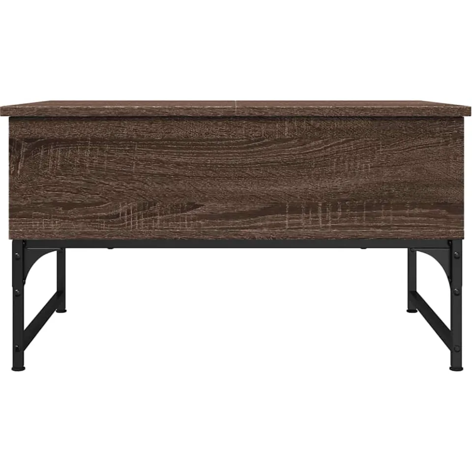 vidaXL Salontafel 70x50x40 cm bewerkt hout en metaal bruin eikenkleur, foto 4