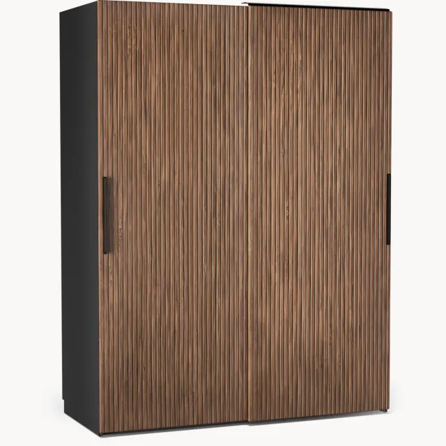 Westwing Collection Modulaire schuifdeurkast Simone, 150 cm breed, diverse varianten Zwart