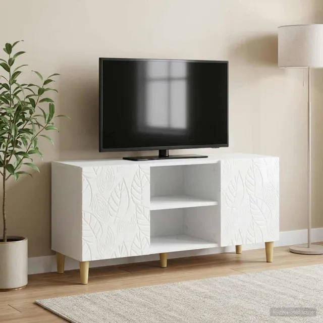 vidaXL TV-kast 102 x 34,5 x 50 cm Hoogglans Wit Bewerkt hout