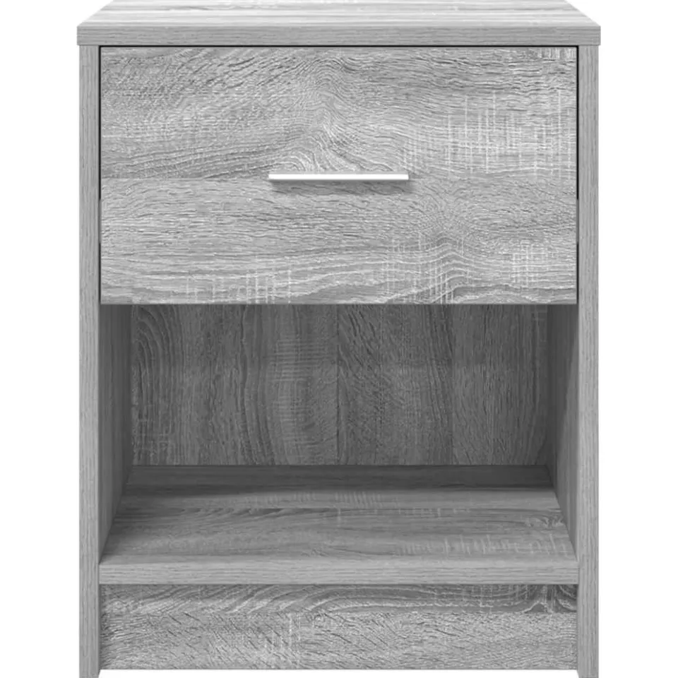 vidaXL Nachtkastjes 2 st met lade 40x34x50 cm grijs sonoma eiken, foto 4