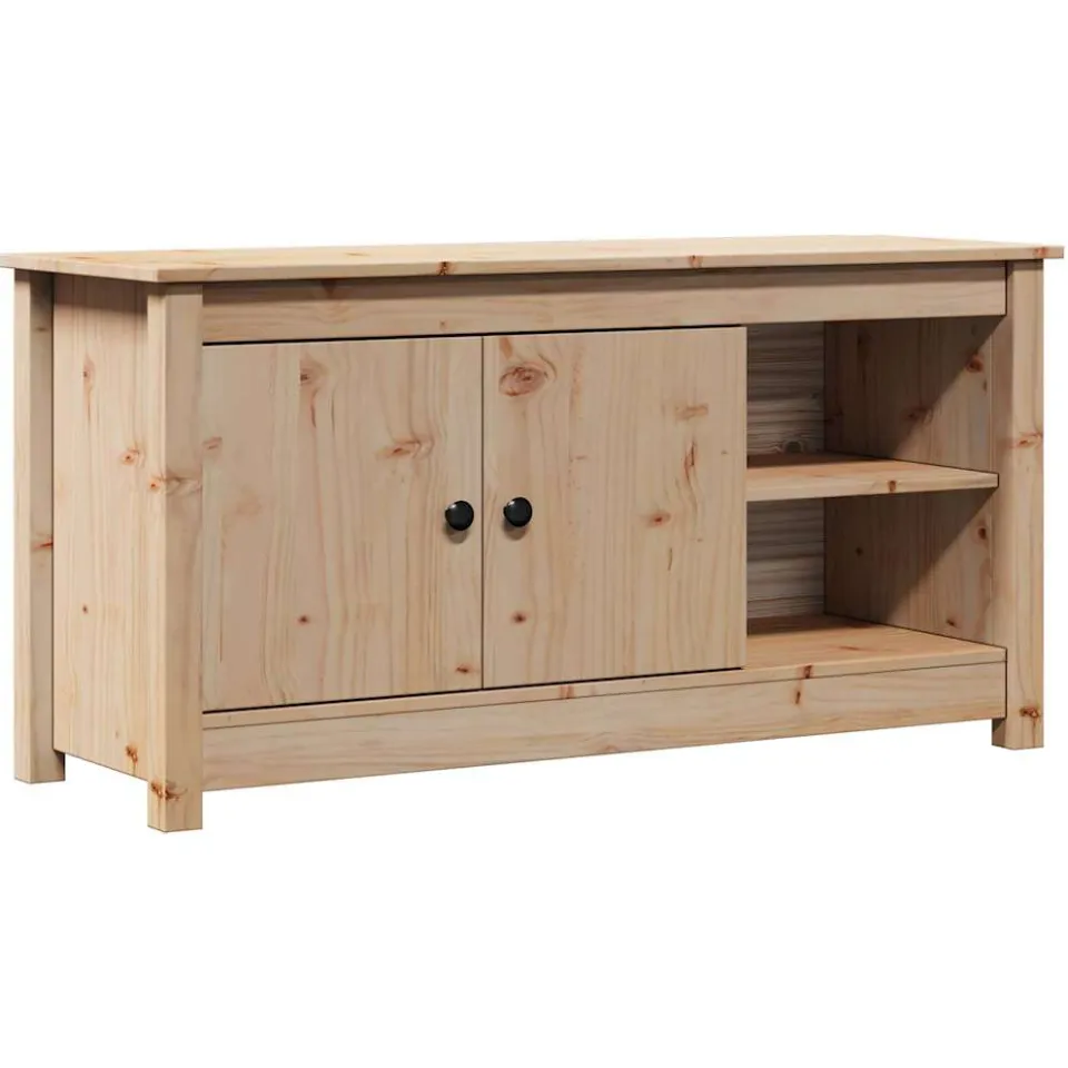 vidaXL Tv-meubel 103x36,5x52 cm massief grenenhout bruin, foto 3