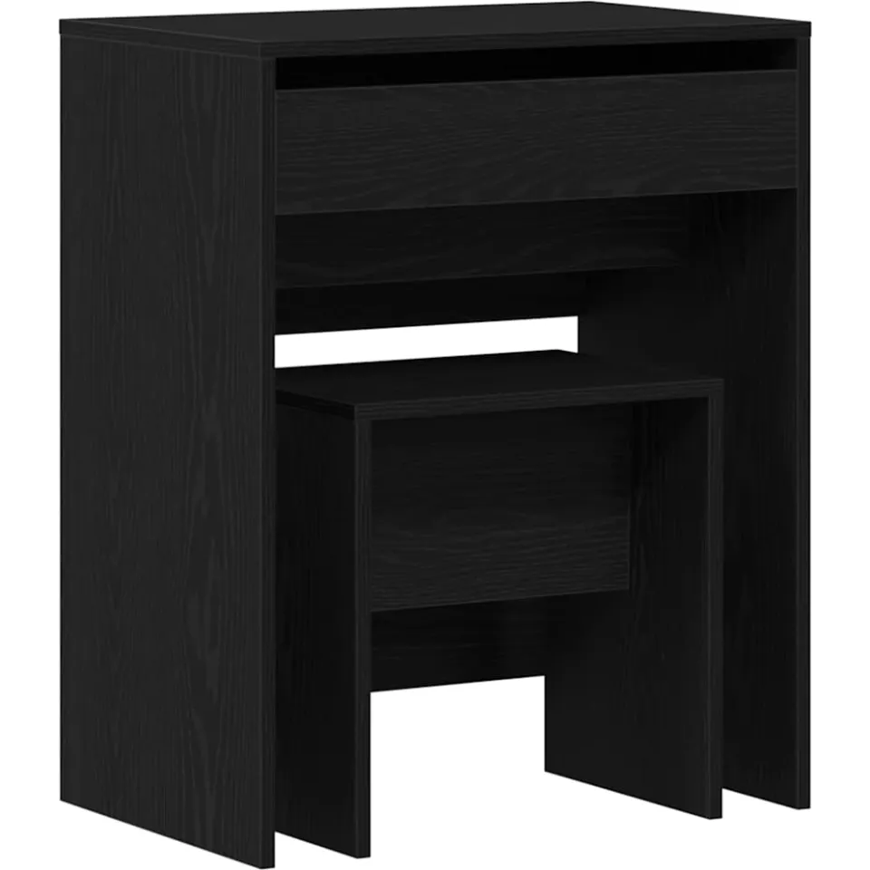 vidaXL Kaptafel 2 st Zwart eiken 60 x 40 x 75 cm Bewerkt hout, foto 3
