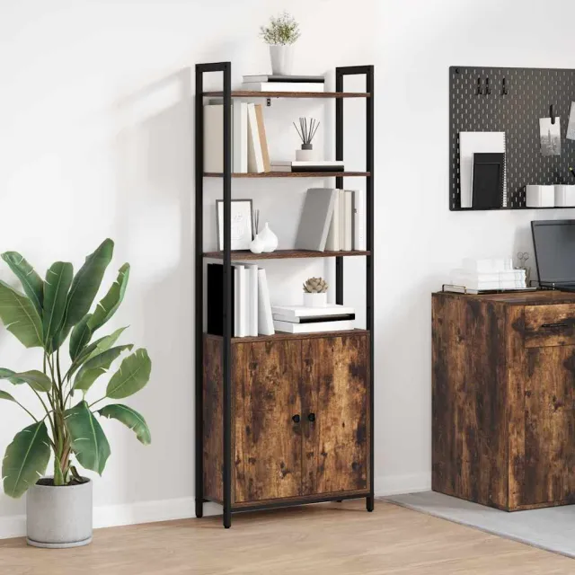 vidaXL Boekenkast 6-laags 60 x 24 x 161 cm Bewerkt hout Gerookt eiken, foto 2