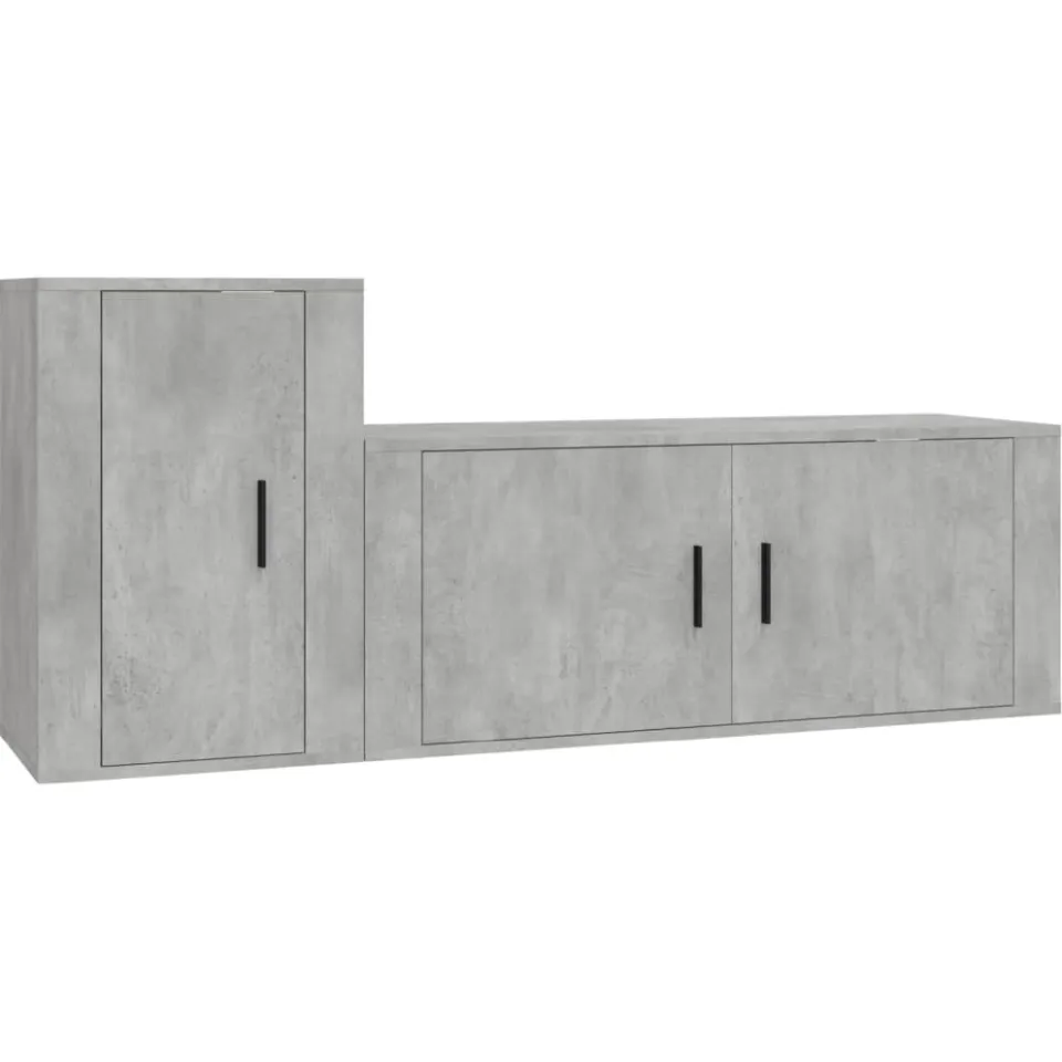 vidaXL 2-delige Tv-meubelset bewerkt hout betongrijs grijs, foto 3