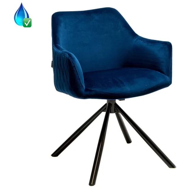 NordXL Stoel Furtado donkerblauw velvet