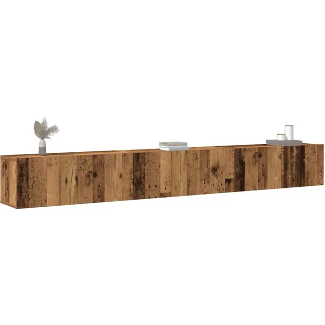 vidaXL 3-delig Tv-meubelset wandmontage bewerkt hout oud houtkleurig Bruin