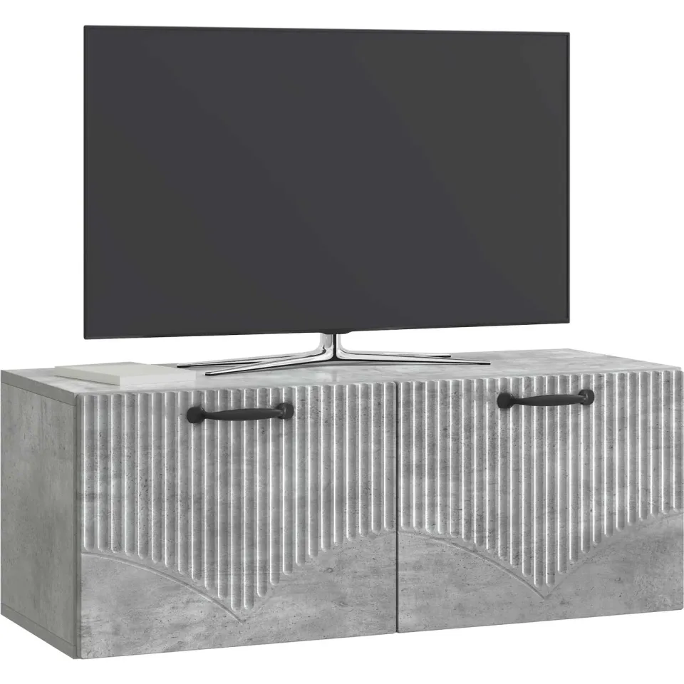 vidaXL Wandbeugel TV-kast Betongrijs 78,5 x 31 x 30 cm Bewerkt hout grijs, foto 3